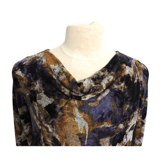 Simply Vera Multi Color Sweater Cowl Neck Drape Front Sz XS - Picture 2 of 7